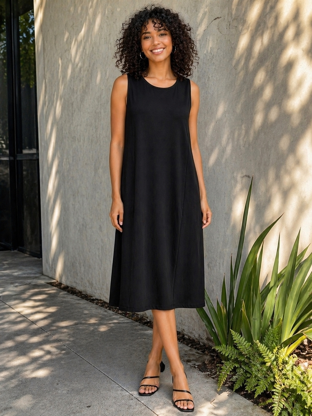 Eileen Fisher Black Shift Dress XL NWT Sleeveless Minimalist